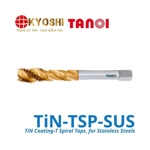 Mũi taro xoắn Tanoi TiN-TSP-SUS phủ TiN chuyên Inox