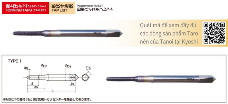 Mũi taro nén thép gió bột TP-TFX phủ TiCN