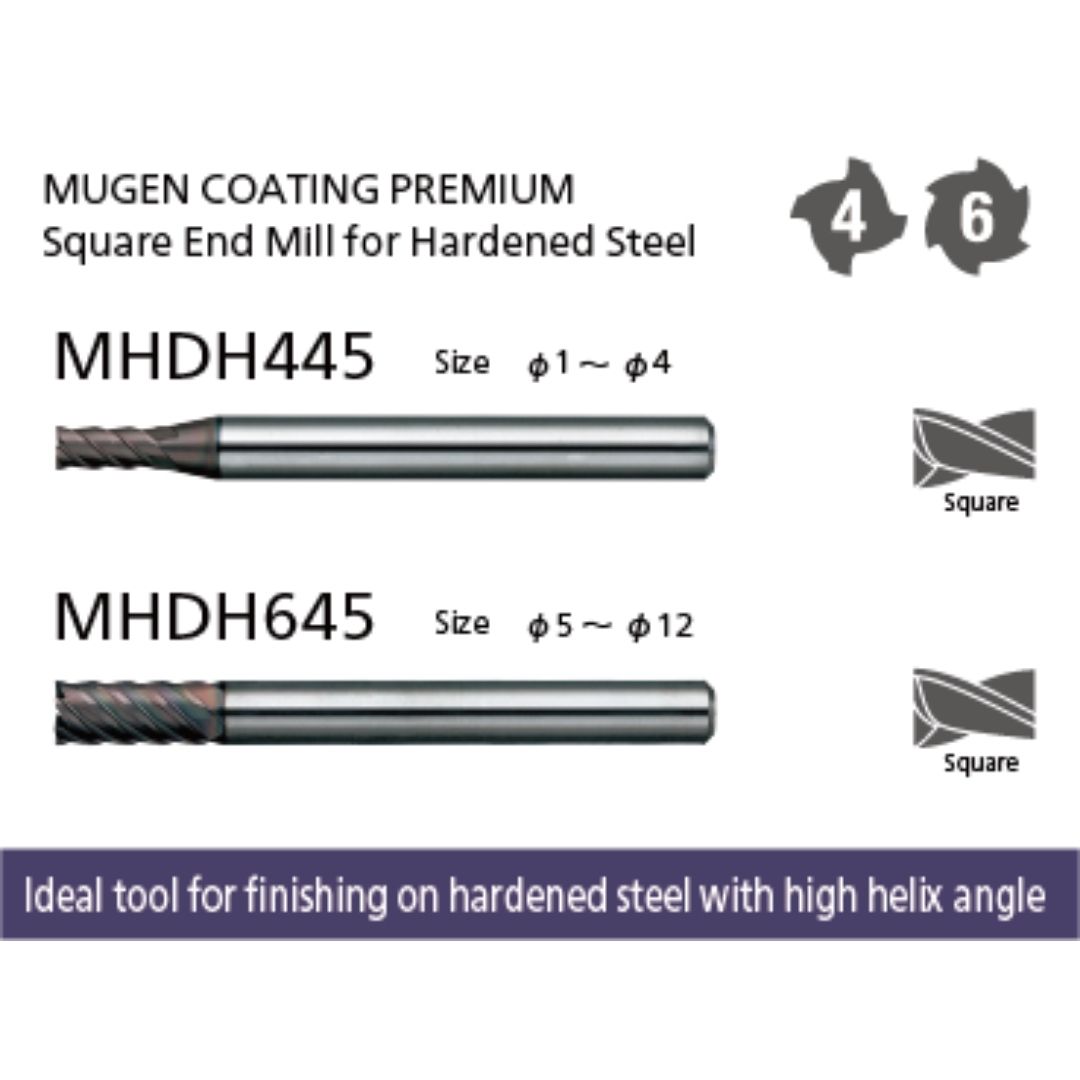 Dòng dao phay ngón flat 4 me lớp phủ MUGEN COATING PREMIUM NS Tool
