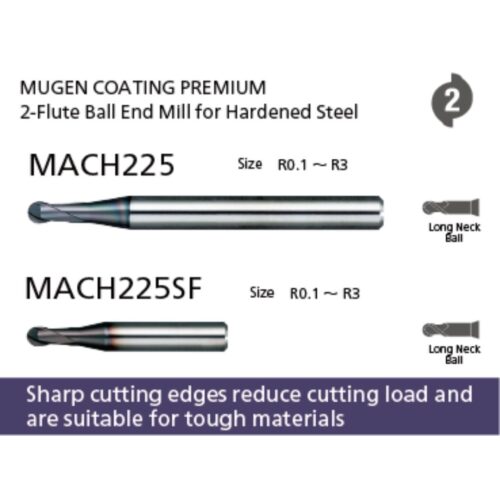 Dòng dao phay cầu cổ dài 2 me tốc độ cao MACH NS Tool